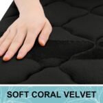 Chikase Memory Foam Bath Mat Rug 24x16, Ultra Soft and Absorbent Bathroom Rugs, Non-Slip, Comfortable, Machine Washable Bath Carpet for Bathroom Floor, Tub, Shower and Home Decor Accessories, Black - Image 3