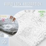 Chikase Yimobra Bathroom Rug Mat, Non Slip and Super Absorbent Bath Mat, Machine Washable Quick Dry, Ultra Plush Chenille Shower Rugs for Bathroom Floor Sink Tub and Shower Outside, White, 24 x 17 - Image 4