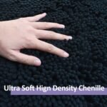 Chikase RUN HELIX Bathroom Rugs Set 2 Piece Thick Chenille Bath Mats, Soft Quick Dry Plush Absorbent Bath Rugs with Non-Slip PVC Backing, 32x20+24x16 Inch Black - Image 6