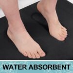 Chikase Smiry Memory Foam Bath Mat 30x20, Extra Soft and Absorbent Bathroom Mats, Non Slip Washable Carpet for Floor, Shower and Tub, Black - Image 5