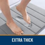 Chikase Memory Foam Bath Mat 30x20, Super Soft Absorbent Bathroom Rugs, Quick Dry, Machine Washable Shower Floor Rugs, Bathmat Carpet, Bathroom Home Decor Accessories, Grey - Image 6
