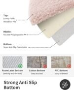 Chikase Pink Bathroom Rugs 24" × 17" Non Slip & Super Absorbent Extra Thick Soft, Washable Bath Mat for Floor, Non Shedding Microfiber Plush Holiday Bath Rug with Rubber for Shower Sink - Image 5