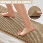 Chikase Waffle Bath Mat, Boho Bathroom Rugs Non Slip Washable Super Absorbent Quick Dry Farmhouse Bathroom Decor, 30"x20" Khaki - Image 4