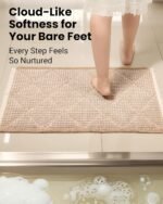 Chikase Waffle Bath Mat Set, Non Slip Bathroom Rugs Sets 2 Piece, Ultra Absorbent Long Bath Rug Runner for Bathroom Boho Chic Decor, Machine Washable Floor Mats, Brown & White, 20"×47" Plus 18"×30" - Image 6