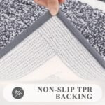 Chikase Pauwer Bathroom Rug Mat Set 3 Piece, Microfiber Shaggy Bath Set, Non-Slip Ultra Soft Carpet Mats, Absorbent with U-Shaped Toilet for Bathroom, Tub, Shower, Dark Grey - Image 4