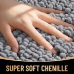 Chikase Thick Bathroom Rugs 30x20, Extra Soft Absorbent Chenille Bath Rugs, Rubber Backing, Machine Wash Dry, Bath Mats for Bathroom Floor, Tub and Shower, Home Decor Accessories, Grey - Image 2