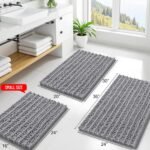 Chikase Smiry Bathroom Rugs Mat 30x20, Extra Soft Absorbent Chenille Bath Rugs, Non Slip Rubber Backing Machine Washable Quick Dry Bath Mats for Bathroom Floor, Tub, Shower, Home Decor Accessories, Grey - Image 2
