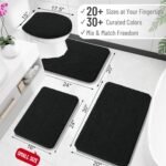 Chikase Black Bathroom Rug 30x20, Extra Soft Absorbent Chenille Bath Rugs, Rubber Backing Quick Dry, Machine Washable Bath Mats for Bathroom Floor, Tub and Shower, Home Decor Accessories - Image 2