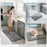 Chikase Yimobra Memory Foam Bath Mat Set 3 Pieces- Super Soft Absorbent Quick Dry Bathroom Rug Sets, Machine Washable Non Slip Floor Carpet for Tub Shower, Vanity & Toilet Base, Gray - Image 6