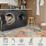 Chikase Lahome Moroccan Trellis Washable Rug, 2x3 Kitchen Rugs for Entryway Bathroom, Non-Slip Indoor Door Mat Ultra-Thin, Small Oriental Throw Carpet for Bedroom Entry Elise, Cream/Multi - Image 3