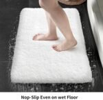 Chikase White Bathroom Rug 17x24 - Non-Slip Plush Small Bath Mat, Highly Absorbent & Ultra Soft Fluffy Floor Mat, Machine Washable for Shower and Tub - Image 4