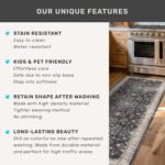 Chikase Black Boho Washable 2x6 Runner Rugs for Hallway Kitchen Bedroom Beside Laundry Room Bathroom Rug, Pet & Kids Friendly, Non Slip Low Pile Stain Resistant Soft Foldable Long 24 x 72 Floor Carpet - Image 7