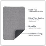Chikase Bath Mat,Ultra Thin Bathroom Rugs,Rubber Bath Mats for Bathroom,No Slip Bath Rugs,Quick Dry,Machine Washable,Low Pile,Absorbent,Shower Outside,Sink,Home Decor Accessories.Grey,1'5"x2'3"(17x27Inch) - Image 2