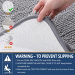 Chikase Arotive Bathroom Rugs 30x20, Extra Soft Absorbent Shaggy Chenille Bath Rugs, Machine Washable Rubber Backing Non-Slip Bath Mats for Bathroom Floor Tub and Shower, Home Decor Accessories, Grey - Image 5
