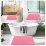 Chikase Bathroom Rugs Non Slip 24"x16", Absorbent Bath Mats Quick Dry, Shaggy Microfiber Bath Rugs, Extra Soft Plush, Machine Washable Bath Mats for Bathroom Floor, Tub and Shower, Pink - Image 9