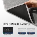 Chikase Gray Bathroom Rugs Sets 3 Piece, Quick Dry Thin Bath Mat with Toilet Rug, Non Slip Absorbent Machine Washable, Bath Runner Rugs for Bathtub Sink Home Decor - Image 6