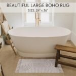Chikase KIBAGA Beautiful Boho Rug with Tassels for Your Bathroom - Soft 2 x 3 ft. Cotton Rug Fits Perfectly Into Your Bath - Washable, Non-Slip Mat Ideal to Enhance Any Modern Home Decor, 24 x 36 inch - Image 2