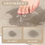 Chikase Beige Bathroom Rug Sets 2 Piece, Absorbent Bath Mat for Bathroom Non Slip Washable, Bath Room Mat Quick Dry, Thin Bath Rug Set for Toilet and Floor(17"x24"+17"x47") - Image 5