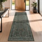 Chikase Non Slip 2x6 Kitchen Runner Rug Washable, Rubber Backed Hallway Runner Rugs, Boho Vintage Floral Botanical Dark Green Non Skid Carpet for Entryway, Bathroom, Hall Way Mats for Floor - Image 3
