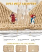 Chikase Large Waffle Bath Mat Set, Non Slip Bath Rug Set, Ultra Absorbent Bath Mats for Bathroom Decor, Extra Soft Floor Kitchen Rugs Sets 2 Piece, Washable Bath Runner Rug, Brown, 20"×47" & 16"×24" - Image 3