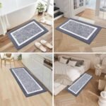 Chikase Pauwer Bathroom Rug Mat Set 3 Piece, Microfiber Shaggy Bath Set, Non-Slip Ultra Soft Carpet Mats, Absorbent with U-Shaped Toilet for Bathroom, Tub, Shower, Dark Grey - Image 7