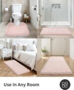 Chikase Pink Bathroom Rugs 24" × 17" Non Slip & Super Absorbent Extra Thick Soft, Washable Bath Mat for Floor, Non Shedding Microfiber Plush Holiday Bath Rug with Rubber for Shower Sink - Image 8
