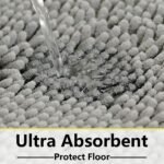 Chikase Bathroom Rugs Sets 3 Piece Extra Soft and Absorbent Shag Bathroom Rugs, Machine Wash Mat, Strong PVC Non-Slip Underside, Plush Carpet Mats (Light Grey) - Image 6