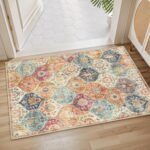 Chikase Lahome Moroccan Trellis Washable Rug, 2x3 Kitchen Rugs for Entryway Bathroom, Non-Slip Indoor Door Mat Ultra-Thin, Small Oriental Throw Carpet for Bedroom Entry Elise, Cream/Multi - Image 4