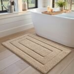 Chikase Bathroom Rug 43x24, Non Slip Washable Bath Mat for Shower Floor, Extra Large Absorbent Soft Bathmat with Rubber Backing, Quick Dry Microfiber Carpet, Beige - Image 5