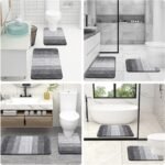 Chikase Bathroom Rug Set 2 Piece, Soft Absorbent Microfiber Bath Mats and U-Shaped Contour Toilet Rug, Non-Slip, Machine Wash Dry, Plush Shaggy Bath Mats for Bathroom (24"x16"+24"x20", Grey) - Image 9