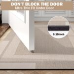 Chikase Non Slip Bath Mat, Rubber Backing Ultra Thin Bathroom Rugs Fit Under Door Quick Dry Super Absorbent Washable Bath Rug Shower Mat for Bathroom Floor Bathtub Shower Sink, Easy Care Beige 16"x 24" - Image 3