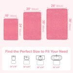 Chikase Bathroom Rugs Non Slip 24"x16", Absorbent Bath Mats Quick Dry, Shaggy Microfiber Bath Rugs, Extra Soft Plush, Machine Washable Bath Mats for Bathroom Floor, Tub and Shower, Pink - Image 2