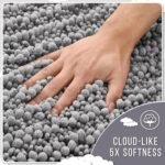 Chikase Yimobra Bathroom Rugs Non Slip Washable - Ultra Soft Absorbent Chenille Bath Mat, Quick Dry Shaggy Floor Carpet for Tub Shower, Gray Home Decor Accessories, 24x17 Inch - Image 4