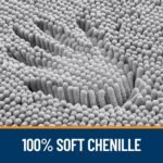 Chikase Bathroom Rugs 30x20, Extra Soft Absorbent Chenille Bath Rugs, Rubber Backing Quick Dry, Machine Washable Bath Mats for Bathroom Floor, Tub and Shower, Home Decor Accessories, Grey - Image 3