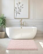 Chikase Pink Bathroom Rugs 24" × 17" Non Slip & Super Absorbent Extra Thick Soft, Washable Bath Mat for Floor, Non Shedding Microfiber Plush Holiday Bath Rug with Rubber for Shower Sink - Image 9
