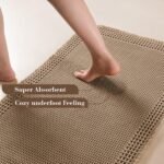 Chikase RESARE Waffle Bathroom Runner Rugs, Super Absorbent Bath Mat Non Slip Washable Quick Dry, Upgraded Ultra Soft Boho Bath Rugs with Tassels for Hallway Bedroom Laundry Room, 2'x6'(24"x72"), Brown - Image 3