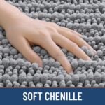Chikase Smiry Bathroom Rugs Mat 30x20, Extra Soft Absorbent Chenille Bath Rugs, Non Slip Rubber Backing Machine Washable Quick Dry Bath Mats for Bathroom Floor, Tub, Shower, Home Decor Accessories, Grey - Image 4