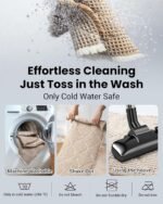 Chikase Waffle Bath Mat Set, Non Slip Bathroom Rugs Sets 2 Piece, Ultra Absorbent Long Bath Rug Runner for Bathroom Boho Chic Decor, Machine Washable Floor Mats, Brown & White, 20"×47" Plus 18"×30" - Image 5