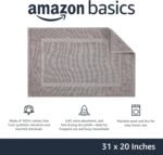 Chikase Amazon Basics Banded Bathroom Bath Rug Mat, Machine Washable, 100% Cotton, 31" x 20", Powder Gray - Image 3
