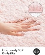 Chikase Pink Bathroom Rugs 24" × 17" Non Slip & Super Absorbent Extra Thick Soft, Washable Bath Mat for Floor, Non Shedding Microfiber Plush Holiday Bath Rug with Rubber for Shower Sink - Image 3