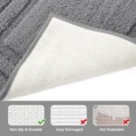 Chikase Bathroom Rugs Sets 2 Piece, Super Soft and Absorbent Non Slip Microfiber Machine Washable Bath Mat Set (20" x 32" + 16" x 24", Grey) - Image 5