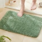 Chikase TECHMILLY Super Soft Shaggy Bathroom Rugs, Absorbent Thick Non Slip Microfiber Bath Rugs, Quick Dry Machine Washable Bath Mat for Bathroom Floor, Bathtub and Shower 17"x24"
