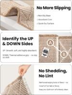 Chikase Waffle Bath Mat Set, Non Slip Bathroom Rugs Sets 2 Piece, Ultra Absorbent Long Bath Rug Runner for Bathroom Boho Chic Decor, Machine Washable Floor Mats, Brown & White, 20"×47" Plus 18"×30" - Image 3