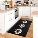 Chikase DEXDE Black Bathroom Rugs Mat 20x32, Aztec Boho Bath Rugs Long Western Plush Non Slip Machine Washable Bath Mats Large Luxury Soft Absorbent Modern Carpet for Floor, Tub, Shower, Kitchen, Entryway - Image 2