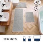 Chikase Gray Bathroom Rugs Sets 3 Piece, Quick Dry Thin Bath Mat with Toilet Rug, Non Slip Absorbent Machine Washable, Bath Runner Rugs for Bathtub Sink Home Decor - Image 2