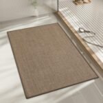 Chikase chakme Bathroom Rugs Mat 24x17, Ultra Thin Non Slip Bath Mat Small Quick Dry Absorbent Bath Mat for Bathroom Floor, (Dark Beige, 24"x17")