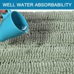 Chikase H.VERSAILTEX Sage Bathroom Rugs, Bath Mat Set of 2 Extra Thick Chenille Striped Pattern Shaggy Bath Rugs for Bath Room, Non Skid Bath Mats for Bathroom Floor (32 x 20 Plus 24 x 17 - Inches) - Image 5