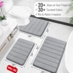 Chikase Memory Foam Bath Mat 30x20, Super Soft Absorbent Bathroom Rugs, Quick Dry, Machine Washable Shower Floor Rugs, Bathmat Carpet, Bathroom Home Decor Accessories, Grey - Image 2
