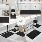 Chikase Smiry Luxury Chenille Bathroom Rugs 30x20, Extra Soft and Absorbent Shaggy Bath Mat, Machine Washable, Non-Slip Plush Carpet Runner for Tub, Shower, and Floor, Home Decor Accessories, Black - Image 7