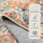Chikase Lahome Moroccan Trellis Washable Rug, 2x3 Kitchen Rugs for Entryway Bathroom, Non-Slip Indoor Door Mat Ultra-Thin, Small Oriental Throw Carpet for Bedroom Entry Elise, Cream/Multi - Image 7
